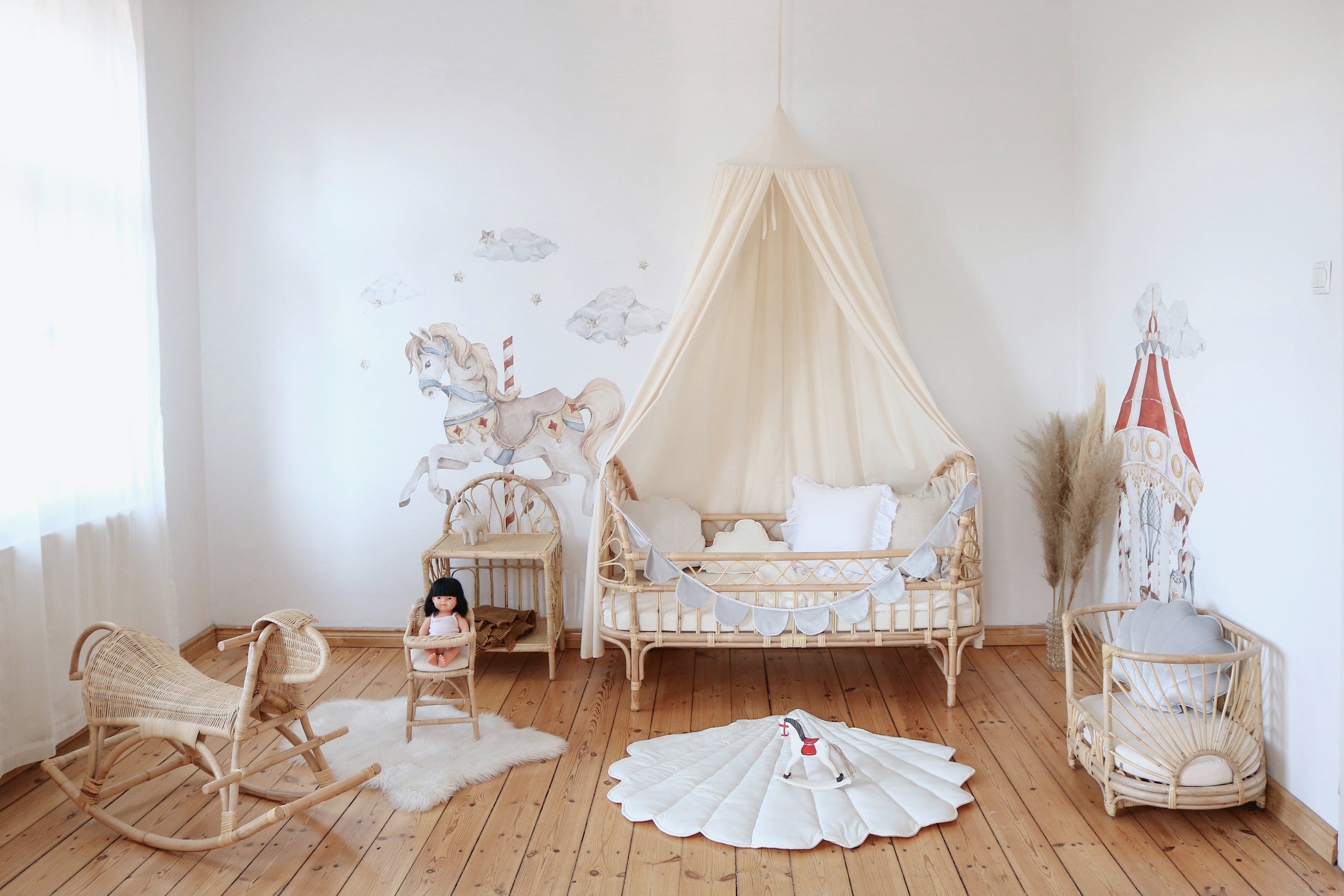 Ciel de lit en coton – Coton brut