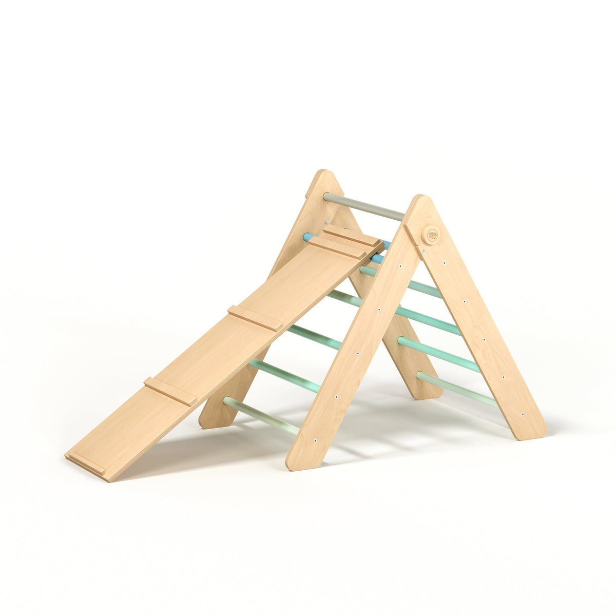 Pikler Climbing Triangle with Slide and Climbing Ramp