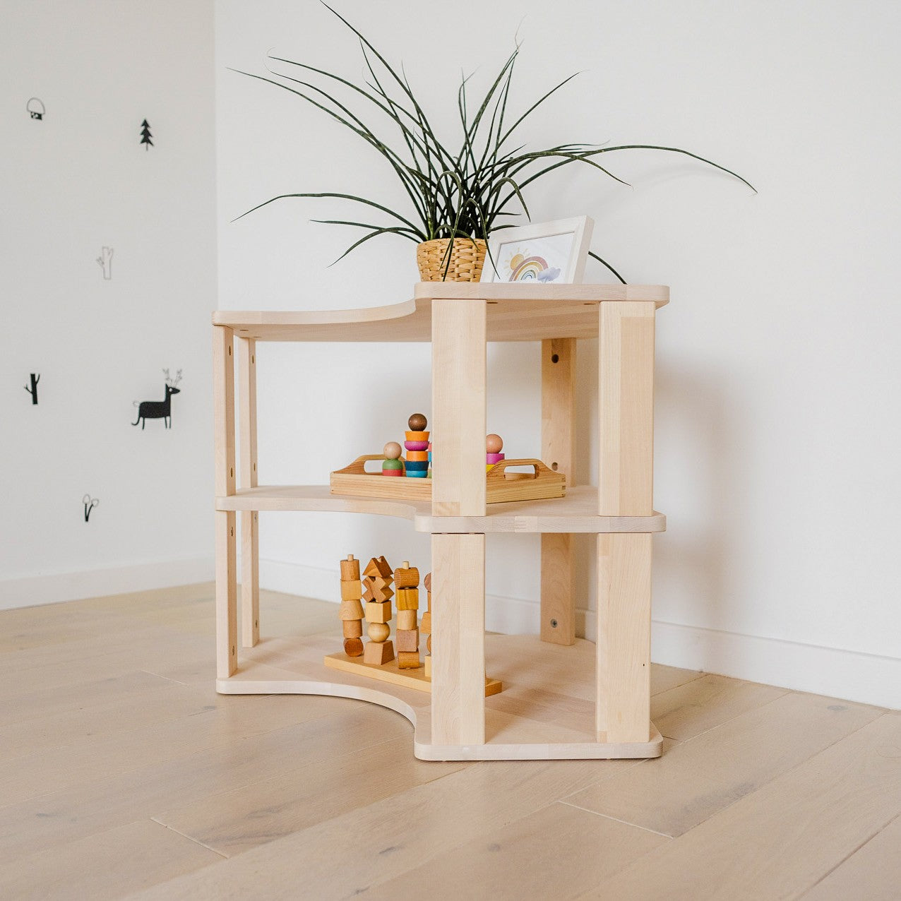 Modular Montessori Shelf Corner - 3 Shelves
