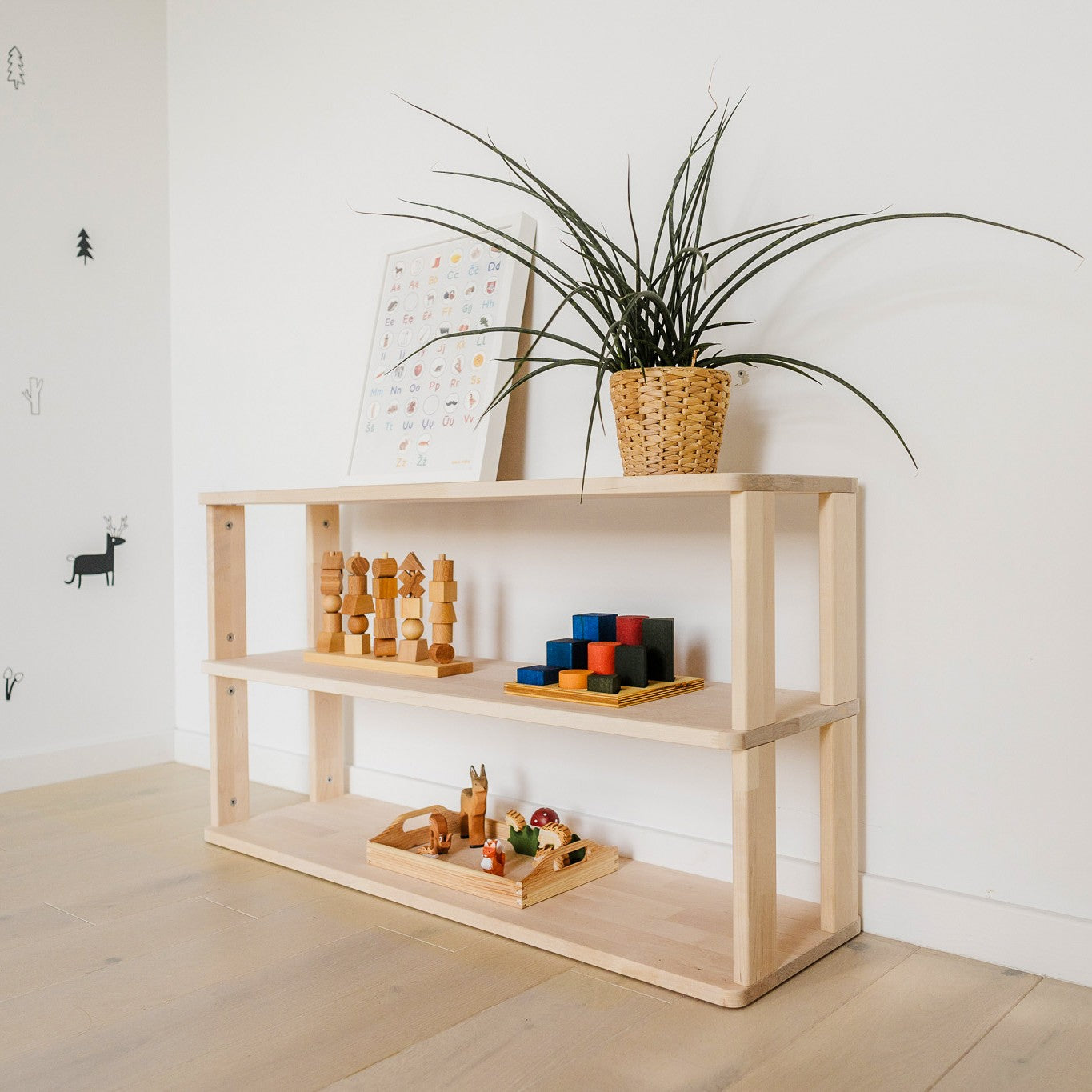 Modular Montessori Shelf Straight - 3 Shelves