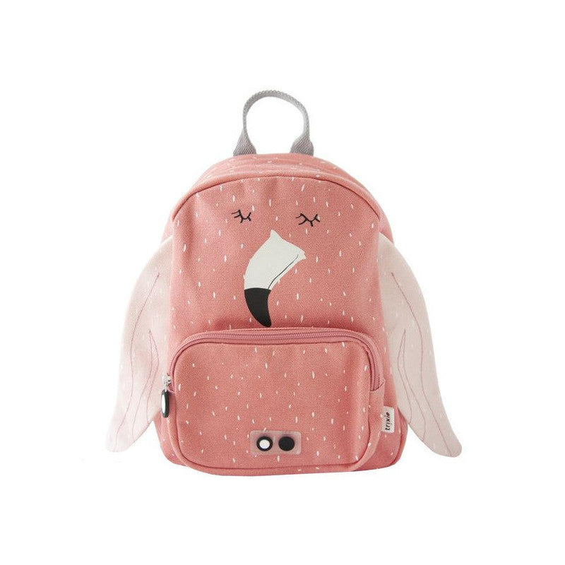Water-repellent cotton children's backpack – Pink flamingo The
