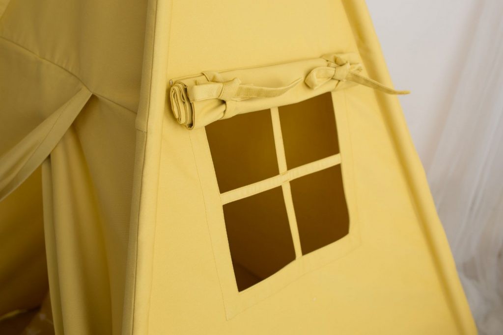Tipi enfant moutarde avec tapis – vue 3