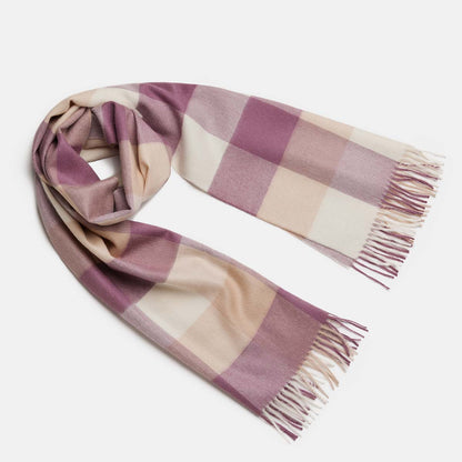 Natural Baby Alpaca Wool Midi Exclusive Check Scarf for Women