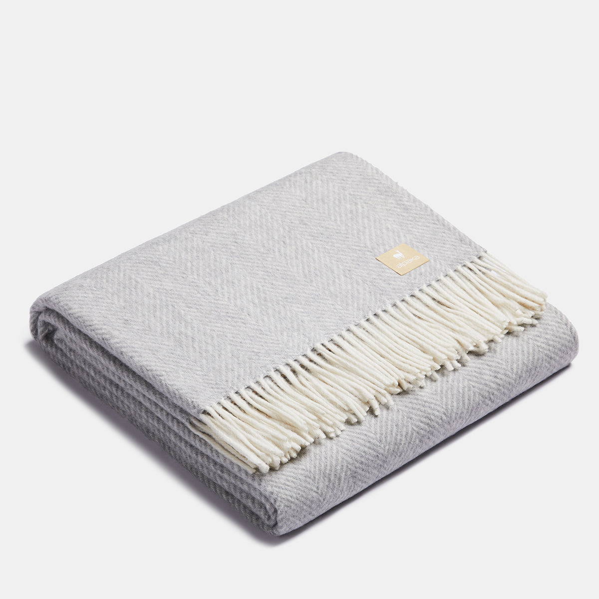 Natural Alpaka Wool Throw - Classic Fishbone