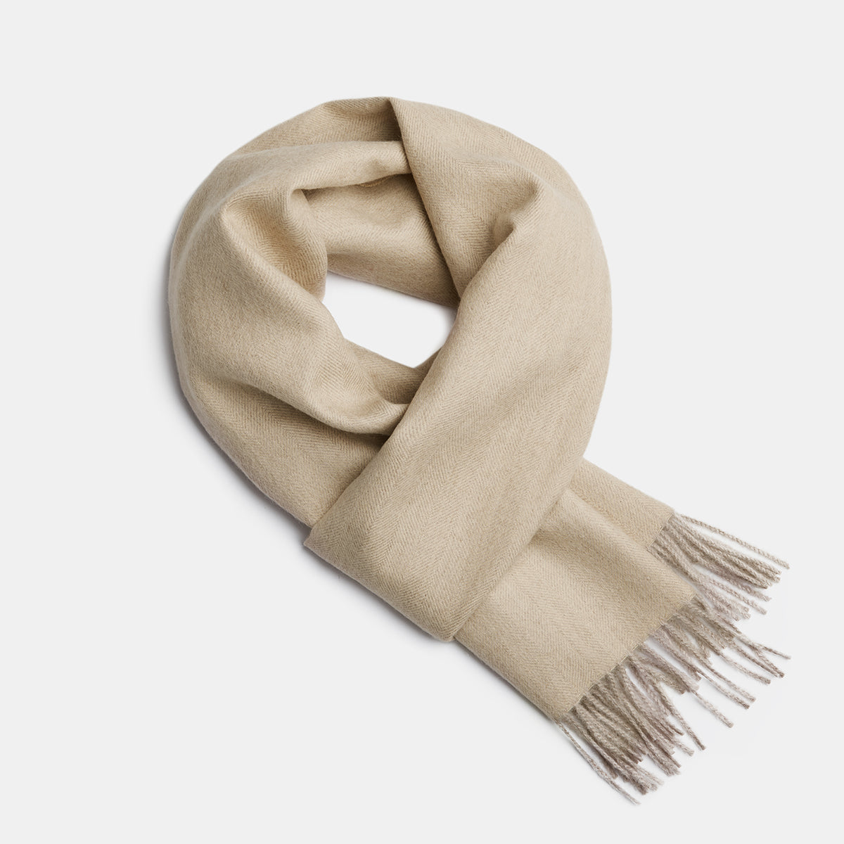 Natural Baby Alpaca Wool Scarf – Exclusive Fishbone