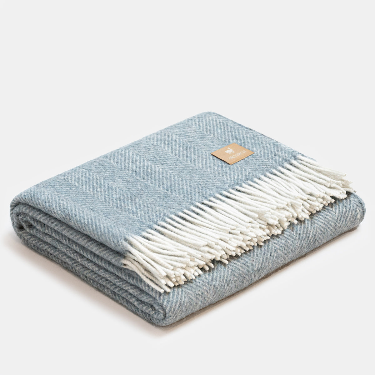 Natural Alpaka Wool Throw - Classic Fishbone