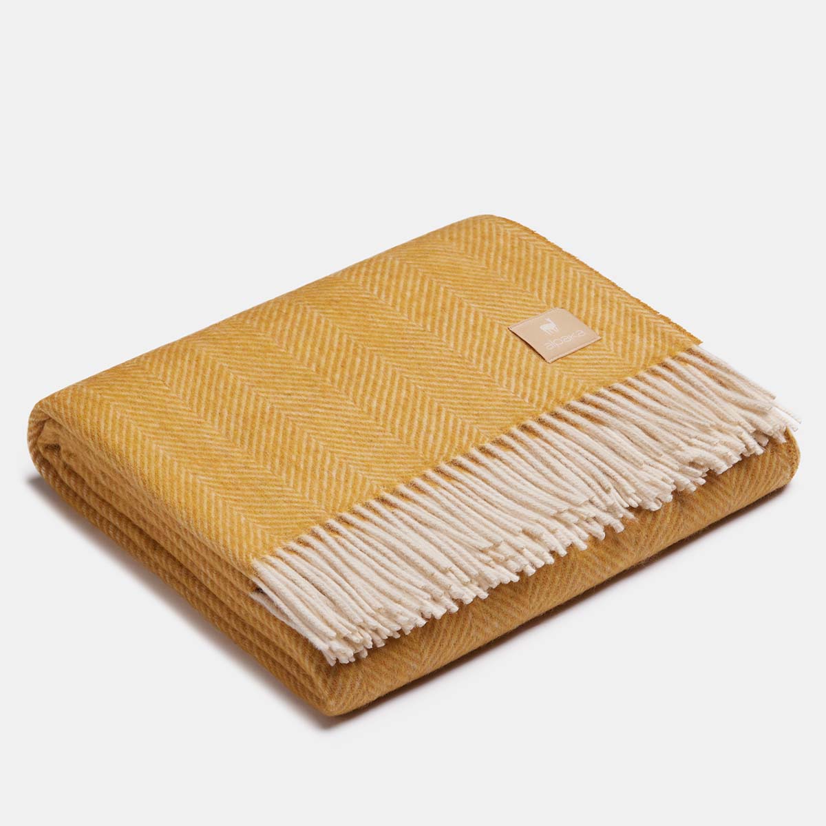 Natural Alpaka Wool Throw - Classic Fishbone