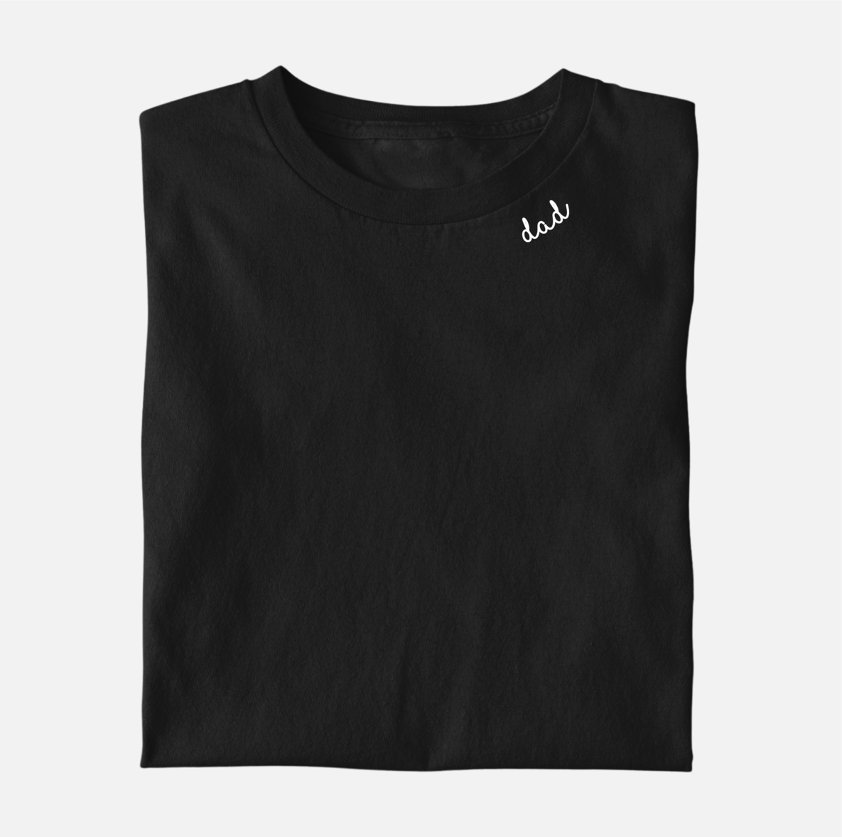 Embroidered Collar Organic Cotton T-shirt "Dad"