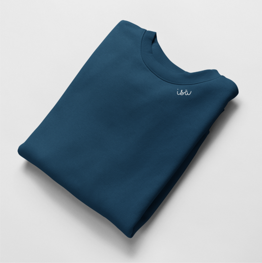 Embroidered Collar Organic Cotton Sweatshirt "Isä" (FIN)