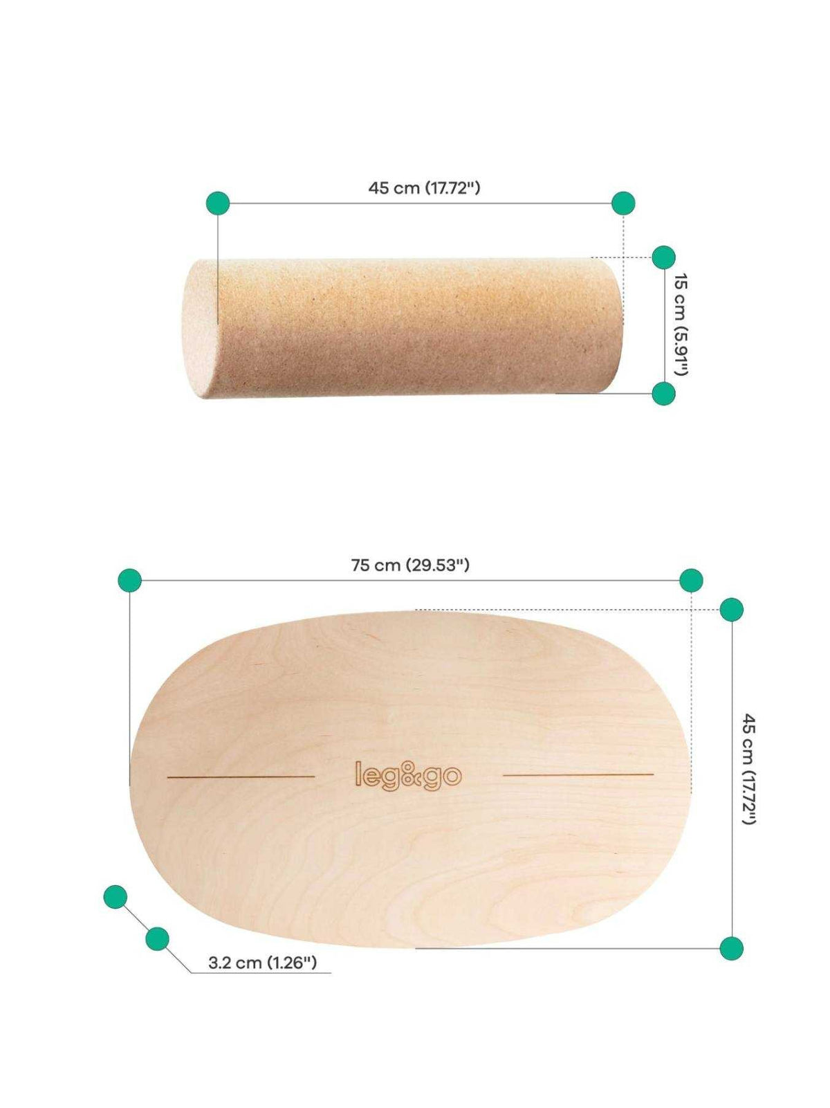 Round Balance Board With Exercise Roll - No Logo
