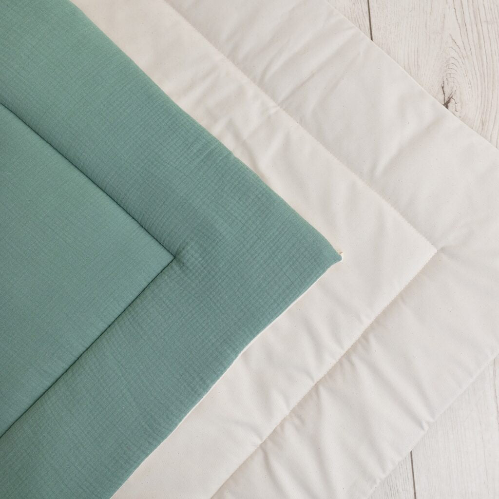 Tipi enfant beige et sauge avec tapis – vue 3