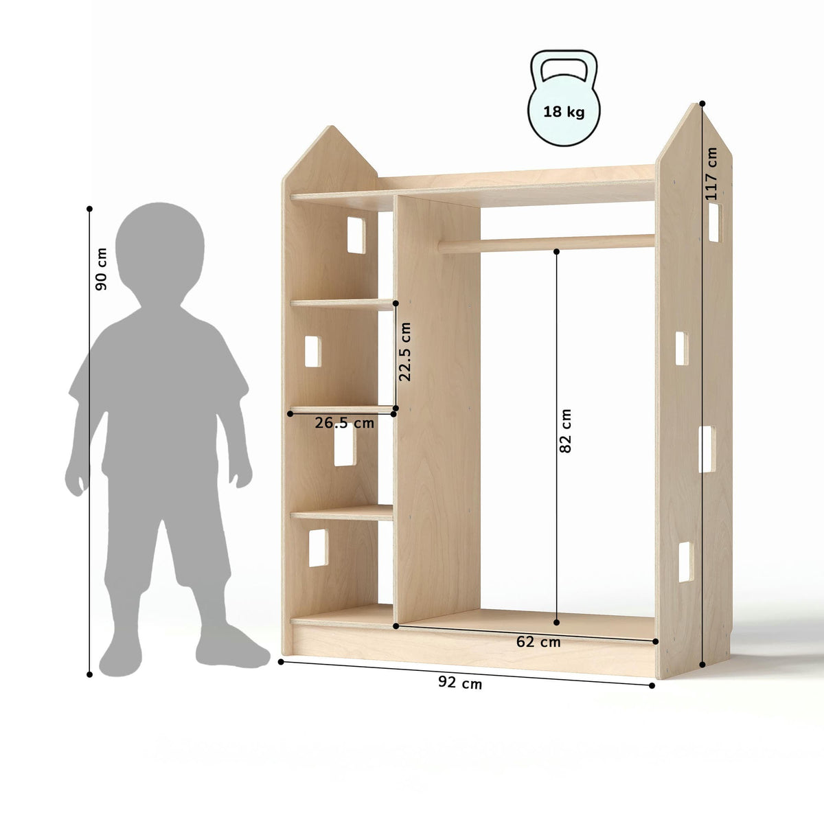 House-Shaped Open Children’s Wardrobe