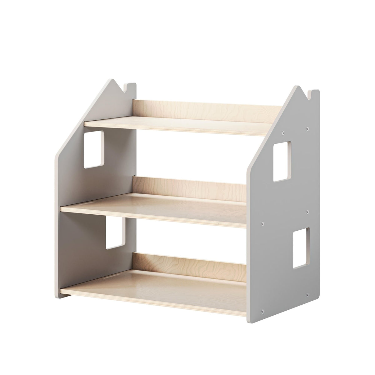 Montessori Toy Storage Shelf – Grey and White