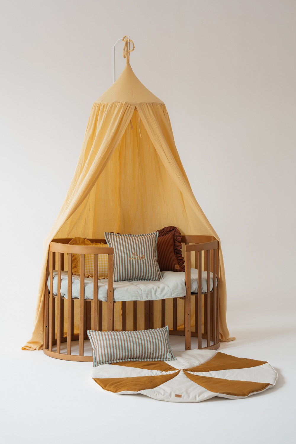 Ciel de lit en coton – Jaune beurre