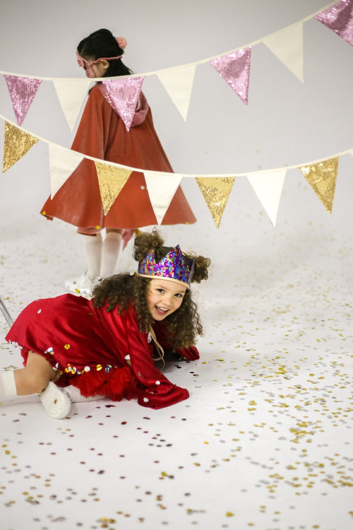 Sequin Garland - Pink and Beige
