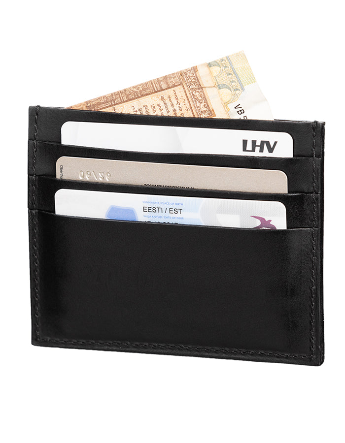 Slim Fit Leather Wallet - Black