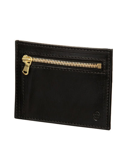 Slim Fit Leather Wallet - Black