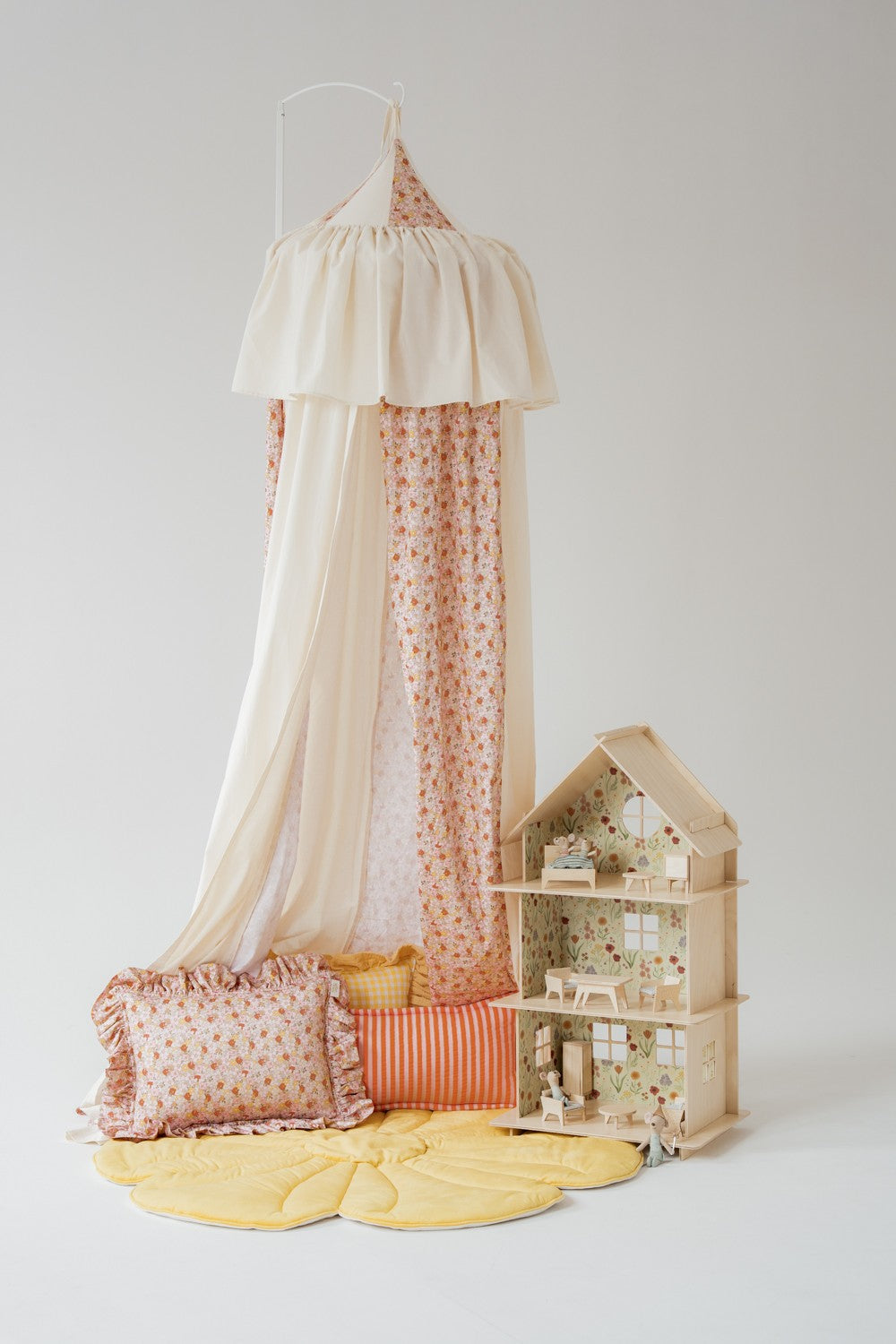 Ciel de lit en coton – Jardin printanier – vue 2