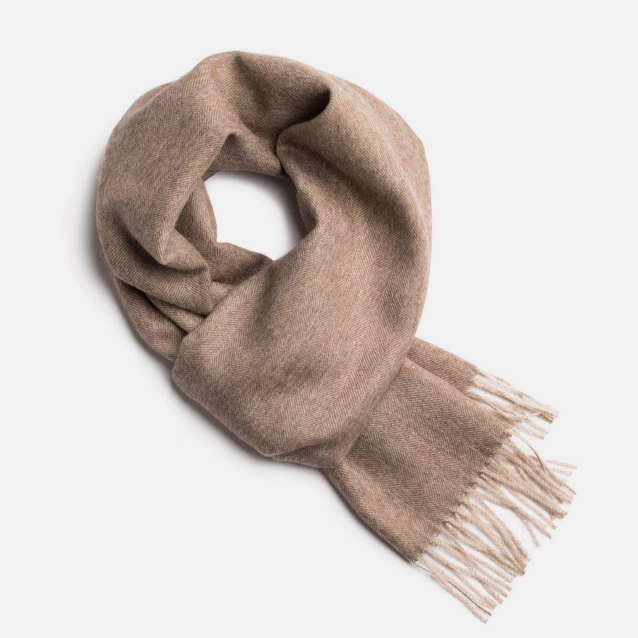 Natural Baby Alpaca Wool Scarf – Exclusive Fishbone