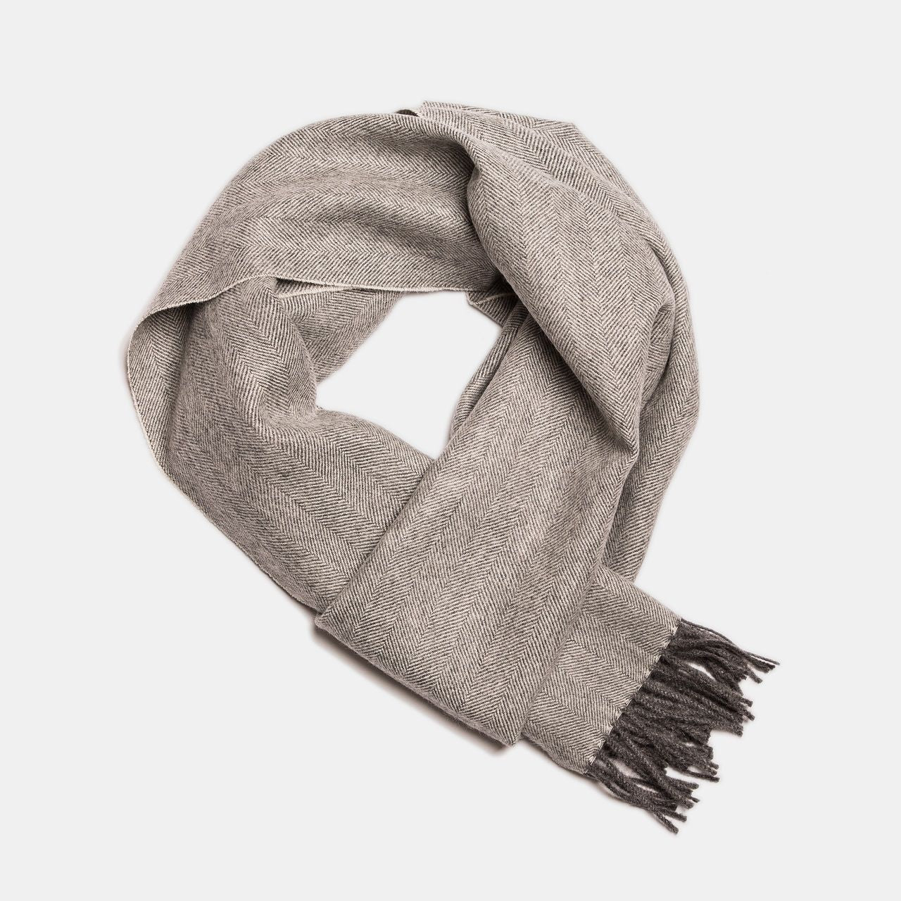 Natural Baby Alpaca Wool Scarf – Exclusive Fishbone