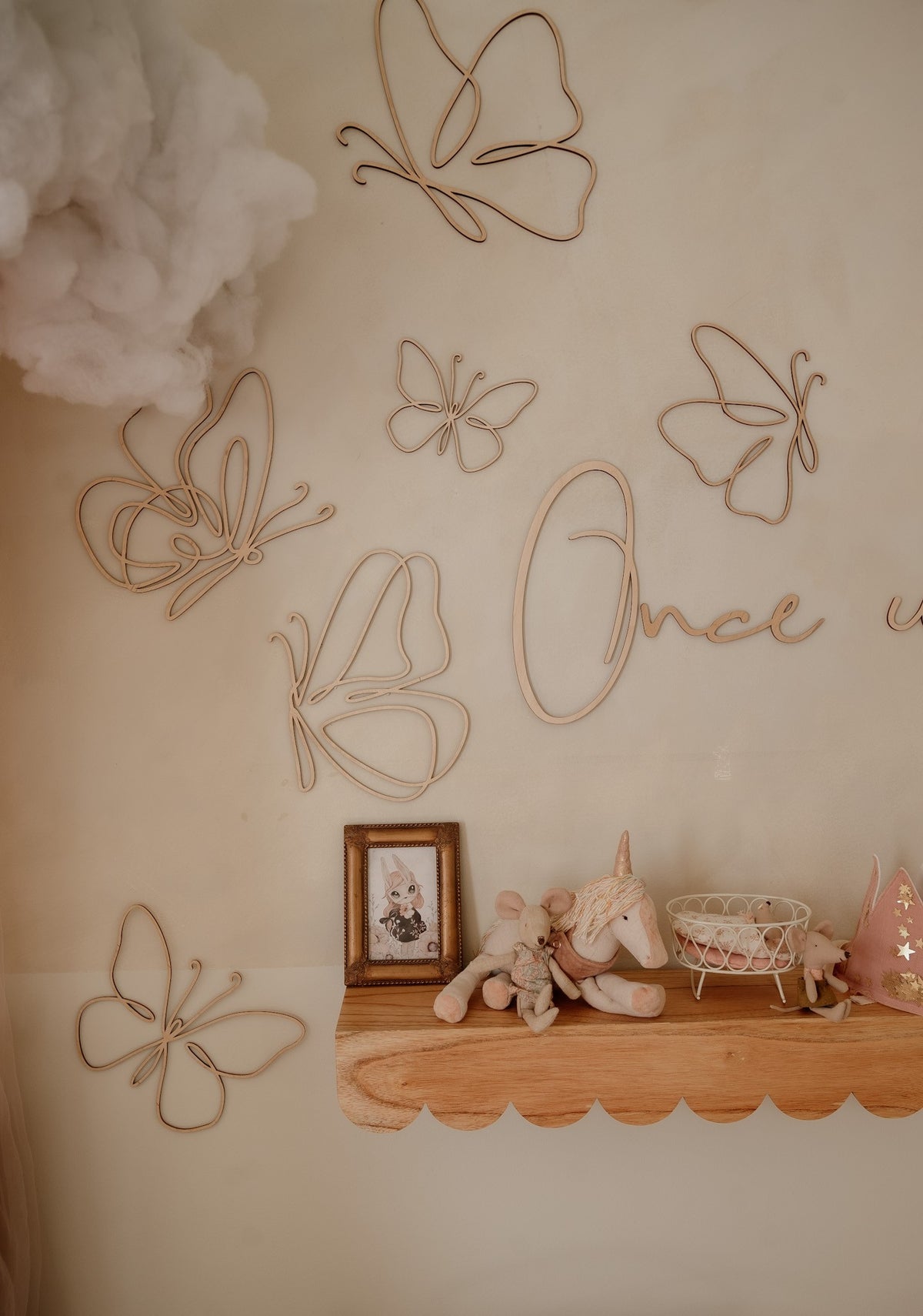 Wall decoration - Set of 6 Wooden Butterflies