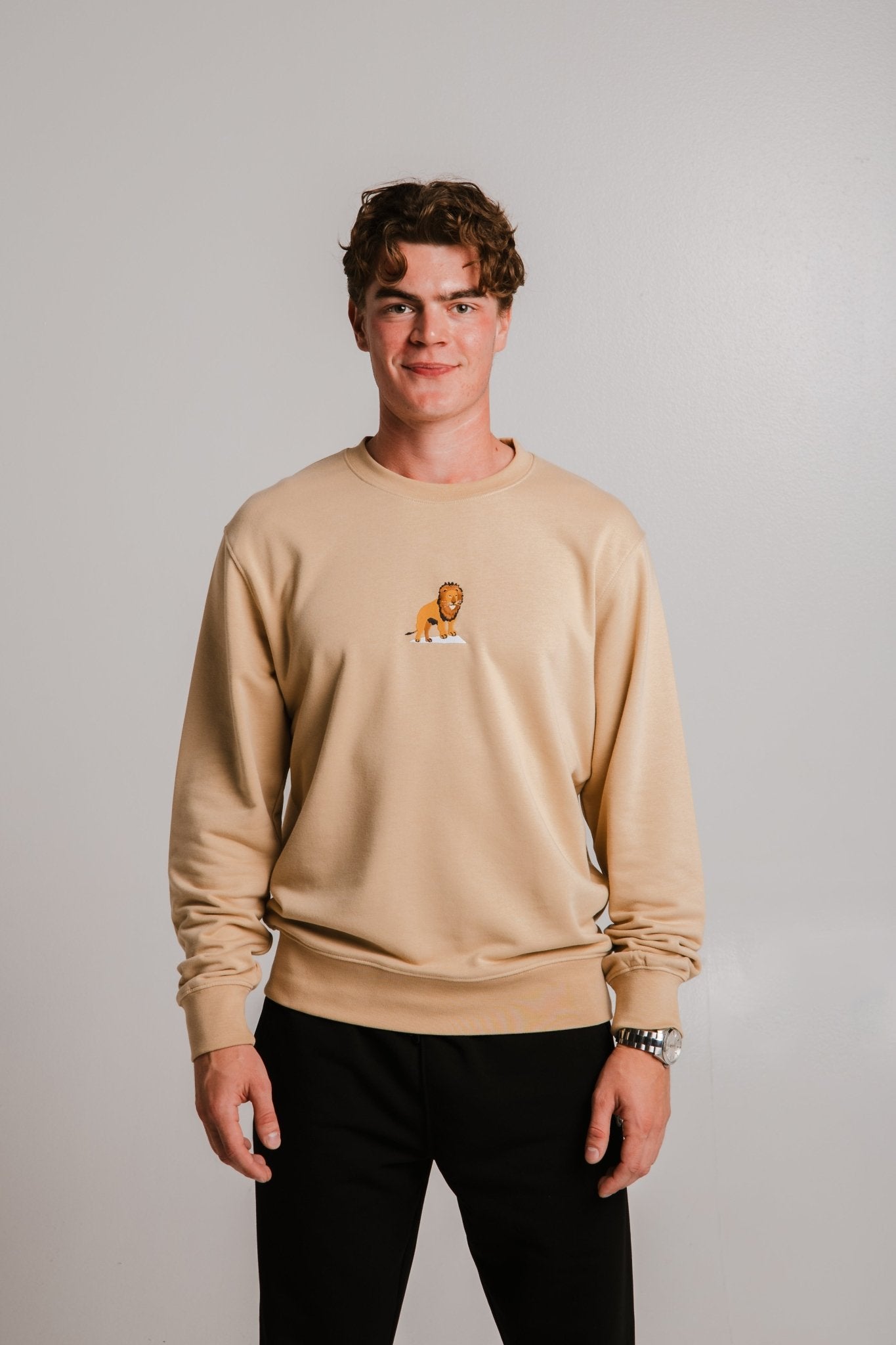 Lion Soft Fleece Sweatshirt - Light Brown